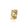14K White  Yellow Gold Diamond Criss Cross Huggie Earrings - 0.5 ct
