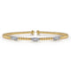 14K White  Yellow Gold Diamond Cuff Bangle Bracelet 0.17ct-Bujukan