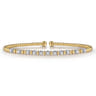 14K White  Yellow Gold Diamond Cuff Bangle Bracelet 0.4ct-Bujukan - 0.4 ct