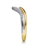 14K White  Yellow Gold Diamond Curved Easy Stackable Ring - 0.15 ct