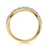 14K White Yellow Gold Diamond Curved Easy Stackable Ring - 0.6 ct
