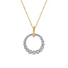 14K White  Yellow Gold Diamond Drop Necklace 20mm-Bujukan - 0.5 ct