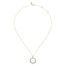 14K White  Yellow Gold Diamond Drop Necklace 20mm-Bujukan - 0.5 ct