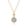 14K White  Yellow Gold Diamond Drop Pendant Necklace-Bujukan - 0.25 ct