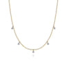 14K White  Yellow Gold Diamond Droplet Necklace - 0.05 ct