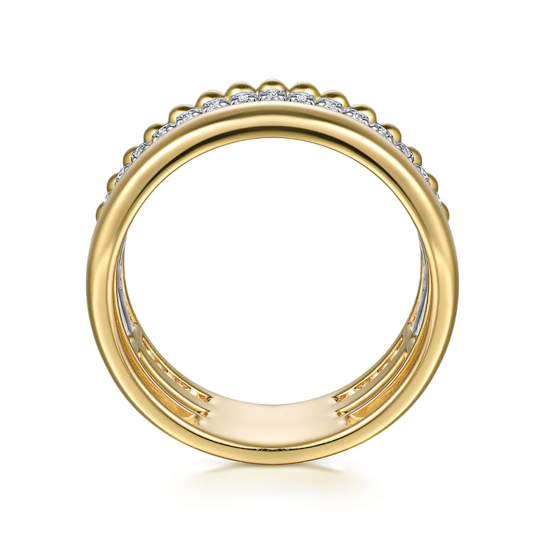 14K White  Yellow Gold Diamond Easy Stackable Ring 0.35ct-Bujukan - 0.35 ct - Shot 2