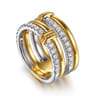 14K White  Yellow Gold Diamond Easy Stackable Ring 0.6ct - 0.6 ct