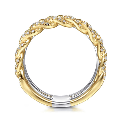 14K White  Yellow Gold Diamond Easy Stackable Ring 1ct-Bujukan