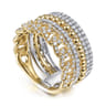 14K White  Yellow Gold Diamond Easy Stackable Ring 1ct-Bujukan - 1 ct