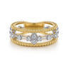 14K White  Yellow Gold Diamond Easy Stackable Ring-Bujukan - 0.25 ct