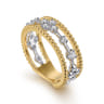 14K White  Yellow Gold Diamond Easy Stackable Ring-Bujukan - 0.25 ct