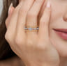 14K White  Yellow Gold Diamond Easy Stackable Ring-Bujukan - 0.25 ct