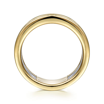 14K White-Yellow Gold Diamond Easy Stackable Ring