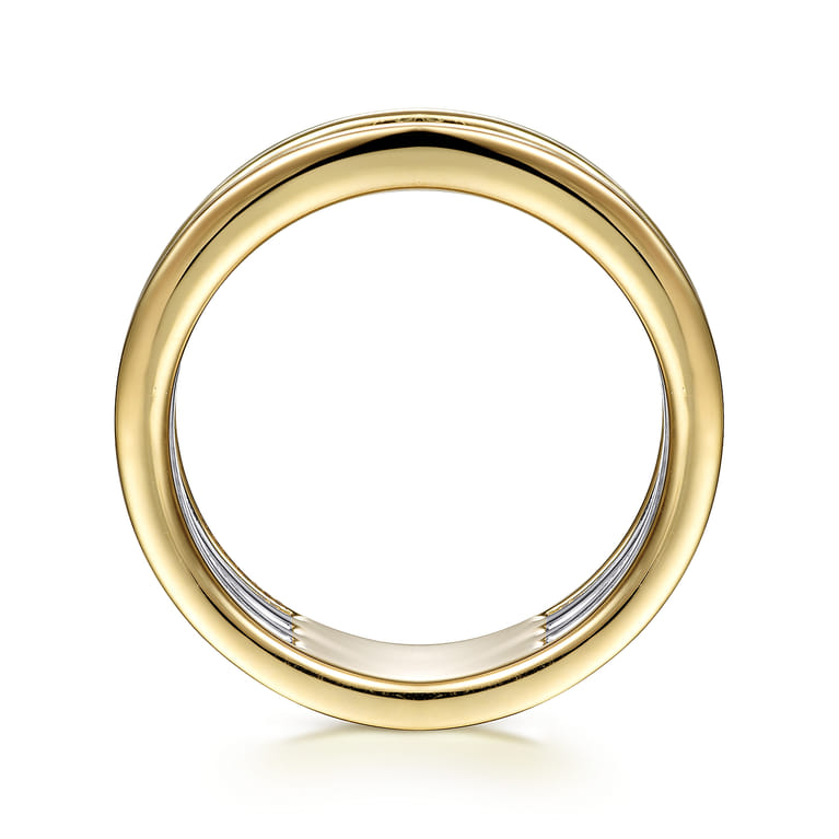 14K White-Yellow Gold Diamond Easy Stackable Ring - 0.5 ct - Shot 2