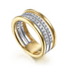 14K White-Yellow Gold Diamond Easy Stackable Ring - 0.5 ct