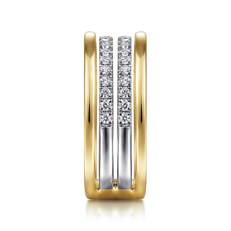 14K White-Yellow Gold Diamond Easy Stackable Ring - 0.5 ct - Shot 4