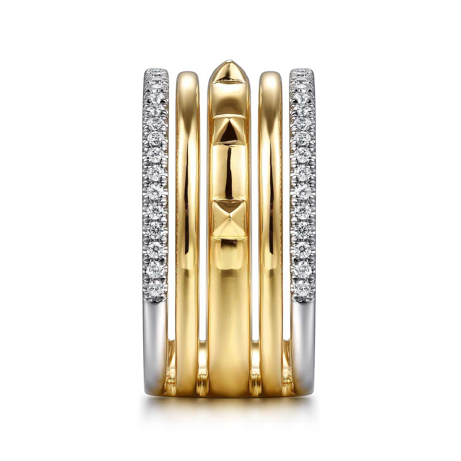 14K White  Yellow Gold Diamond Easy Stackable Ring - 0.3 ct - Shot 4
