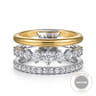 14K White  Yellow Gold Diamond Easy Stackable Ring - 0.75 ct