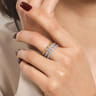 14K White  Yellow Gold Diamond Easy Stackable Ring - 0.75 ct