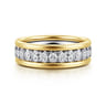 Eternity Band Wedding Ring in 14k Yellow/white Gold with Round Natural Diamond at Gabriel & Co.