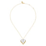 14K White  Yellow Gold Diamond Heart Angel Wing Pendant Necklace - 0.34 ct