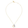 14K White  Yellow Gold Diamond Heart Angel Wing Pendant Necklace - 0.18 ct