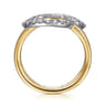 14K White  Yellow Gold Diamond Interlock Fashion Ring - 0.5 ct