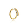 14K White  Yellow Gold Diamond Intricate Hoop Earrings - 0.3 ct
