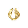 14K White  Yellow Gold Diamond Intricate Hoop Earrings - 0.35 ct