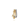 14K White  Yellow Gold Diamond J Hoop Earrings-Bujukan - 0.18 ct
