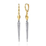 14K White  Yellow Gold Diamond Kite Drop Earrings - 0.5 ct
