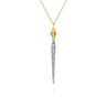 14K White  Yellow Gold Diamond Kite Drop Necklace - 0.35 ct