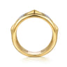 14K White  Yellow Gold Diamond Kite Easy Stackable Ring - 0.25 ct