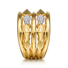 14K White  Yellow Gold Diamond Kite Easy Stackable Ring - 0.25 ct