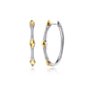 14K White  Yellow Gold Diamond Kite Intricate Hoop Earrings - 0.2 ct