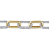 14K White  Yellow Gold Diamond Link Chain Bracelet - 4.2 ct