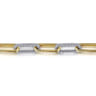 14K White  Yellow Gold Diamond Link Chain Bracelet - 3.23 ct