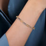 14K White  Yellow Gold Diamond Link Chain Bracelet - 3.23 ct