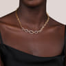14K White  Yellow Gold Diamond Link Chain Necklace - 0.8 ct