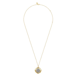 14K White-Yellow Gold Diamond Locket Necklace
