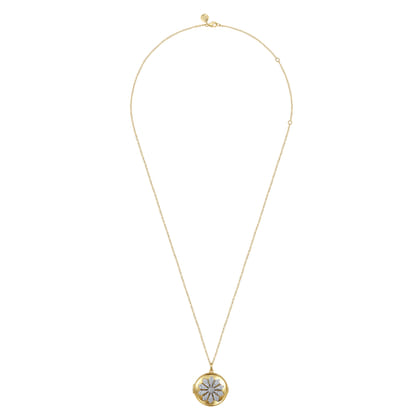 14K White-Yellow Gold Diamond Locket Necklace