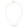 14K White  Yellow Gold Diamond Marquise Bar Necklace - 0.11 ct