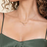 14K White  Yellow Gold Diamond Marquise Bar Necklace - 0.11 ct