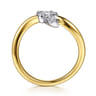 14K White  Yellow Gold Diamond Marquise Bypass Ring - 0.16 ct