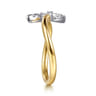 14K White  Yellow Gold Diamond Marquise Bypass Ring - 0.16 ct