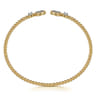 14K White  Yellow Gold Diamond Open Bangle Bracelet-Bujukan - 0.25 ct