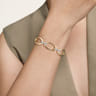 14K White  Yellow Gold Diamond Oval Link Bangle