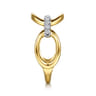 14K White  Yellow Gold Diamond Oval Link Chain Ring - 0.1 ct
