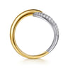 14K White Yellow Gold Diamond Pave Bypass Ring - 0.22 ct
