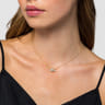 14K White Yellow Gold Diamond Pear And Round Pendant Necklace - 0.25 ct